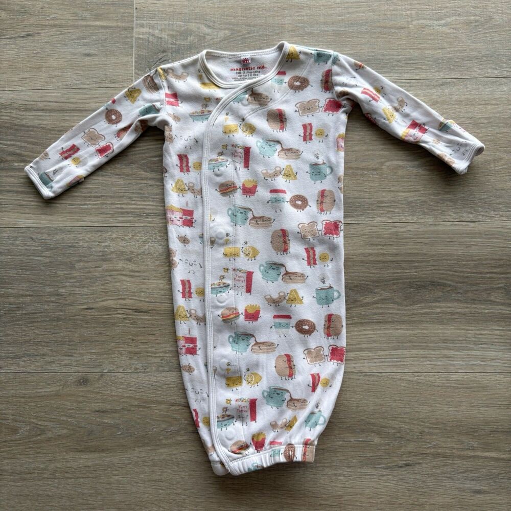 Magnetic Me “Better Together” Food Print Newborn - 3 Months Sleeper Gown Unisex